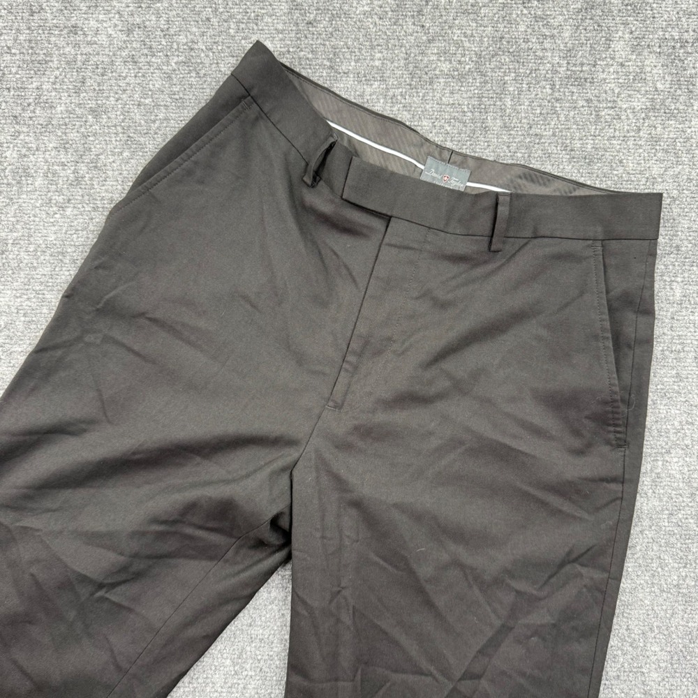 David Taylor Collection Black Flat Front Dress Pants Size 32x30 Polyester Men's